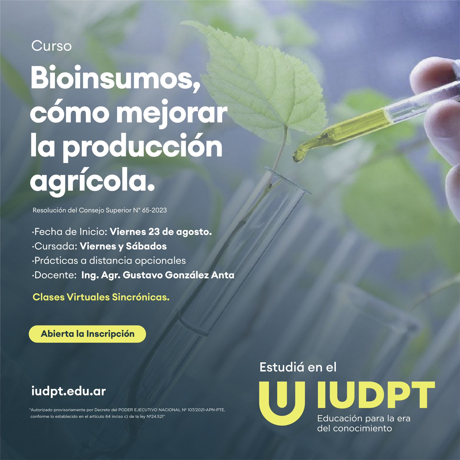 📣|Curso de Bioinsumos: Cómo mejorar la producción agrícola|