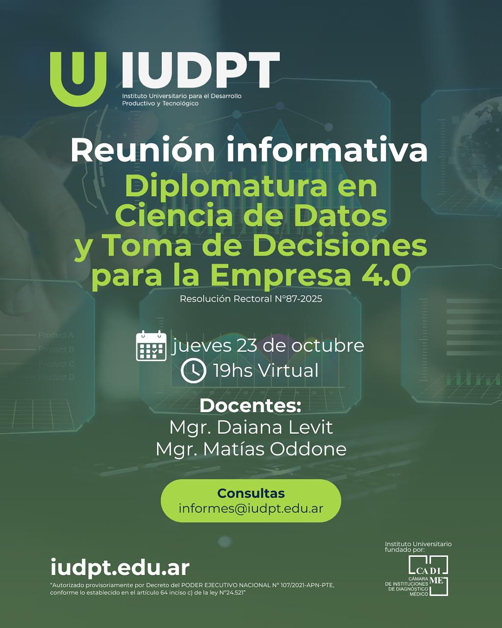 Reunión Informativa – Diplomatura en Ciencia de Datos y Toma de Decisiones para la Empresa 4.0